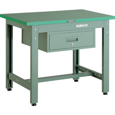 トラスコ中山 TRUSCO 中荷重作業台(800kg)GW型 900X600XH740 1段引出付 グリーン色 GWP-0960F1 1台（直送品）