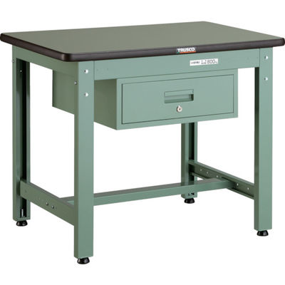 トラスコ中山 TRUSCO 中荷重作業台(800kg)GW型 900X600XH740 1段引出付 グリーン色 GWR-0960F1 1台（直送品）