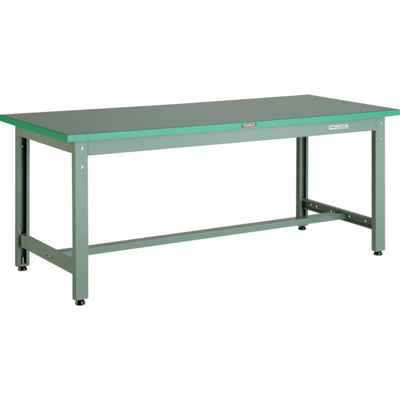 TRUSCO 中荷重作業台(800kg)GW型 1500X900XH742 ビニールマット張り グリーン色 GWP-1590E2 1台（直送品）