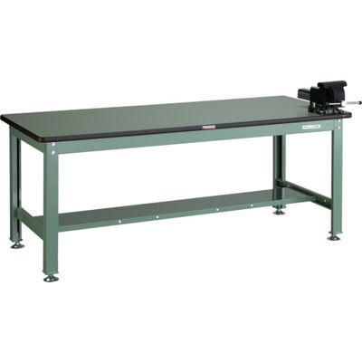 TRUSCO 中荷重作業台(1200kg)HW型 1800X750XH740 バイス付 グリーン色 RHW-1800VRS 1台（直送品）