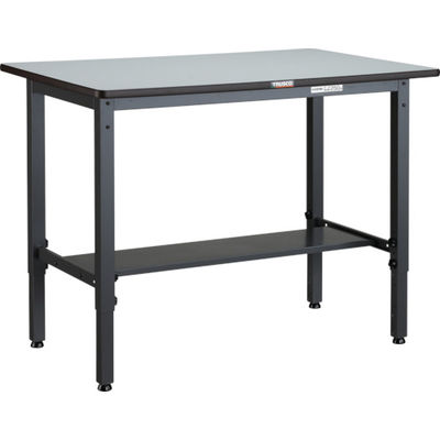 TRUSCO 軽荷重作業台高さ調節式(250kg)AWM型 900X750XH700~910 基本タイプ ダークグレー色 AWMR-0975（直送品）