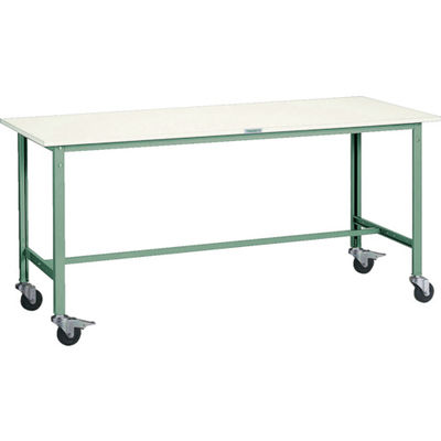 TRUSCO 軽荷重作業台(150kg)AE型 1800X900XH846 φ100キャスター付 グリーン色 AE-1809C100 1台（直送品）
