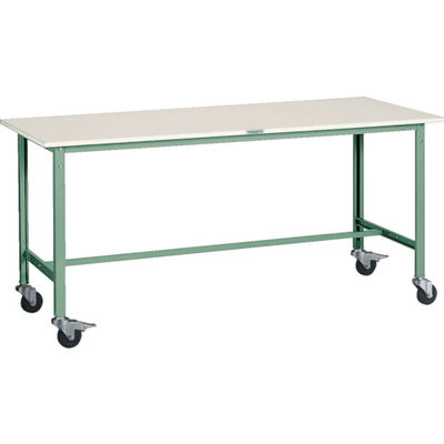 TRUSCO 軽荷重作業台(150kg)AE型 1800X900XH845 φ100キャスター付 グリーン色 RAE-1809C100 1台（直送品）