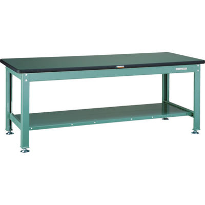 TRUSCO 中荷重作業台(2000kg)DW型 1800X750XH740 全面下棚付 グリーン色 RDW-1800LT 1台（直送品）