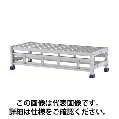 アルインコ 作業台(天板縞板タイプ)1段天板寸法1000×400mm高0.25m CSBC121S 1台(1個) 443-9694（直送品）