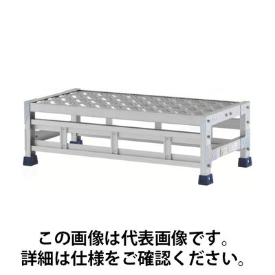 アルインコ 作業台(天板縞板タイプ)1段 天板寸法800×400mm高0.25m CSBC128S 1台(1個) 443-9759（直送品）