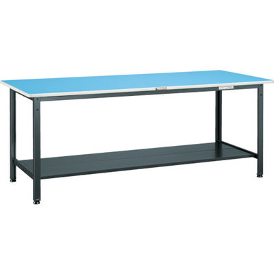 TRUSCO 軽荷重作業台(250kg)BE型 1500X750XH740 下棚2枚付 ダークグレー色 BE-1575LT2 1台（直送品）