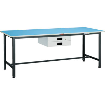 TRUSCO 軽荷重作業台(250kg)BE型 1500X750XH740 薄型2段引出付 ダークグレー色 BE-1575UDK2 1台（直送品）