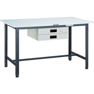 TRUSCO 軽荷重作業台(300kg)AE型 900X600XH740 薄型2段引出付 ダークグレー色 RAE-0960UDK2 DG（直送品）