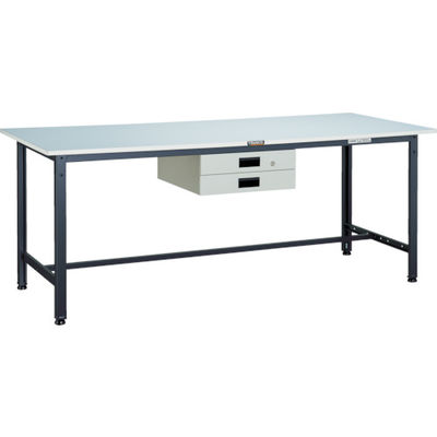 TRUSCO 軽荷重作業台(300kg)AE型 1800X750XH740 薄型2段引出付 ダークグレー色 RAE-1800UDK2 DG（直送品）