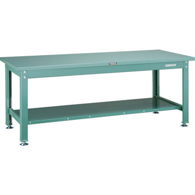 TRUSCO 中荷重作業台(2000kg)DW型 1200X750XH740 全面下棚付 グリーン色 SDW-1200LT 1台（直送品）