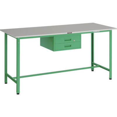 TRUSCO 軽荷重立作業台(300kg)HAE型 1800X750XH900 2段引出付 ヤンググリーン色 HRAE-1800F2 YG（直送品）