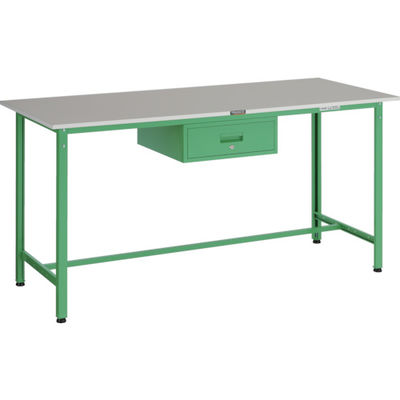 TRUSCO 軽荷重立作業台(300kg)HAE型 1800X750XH900 1段引出付 ヤンググリーン色 HRAE-1800F1 YG（直送品）