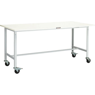 TRUSCO 軽荷重作業台(150kg)AE型 1800X750XH846 φ100キャスター付 ホワイト色 AE-1800C100 W（直送品）
