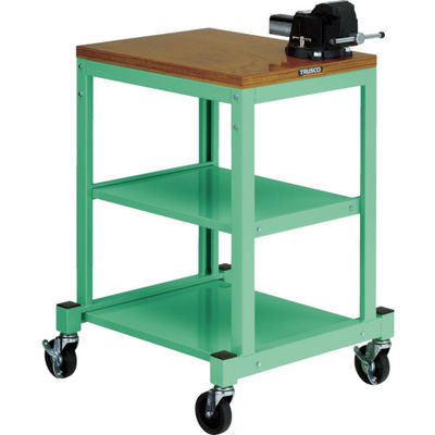 トラスコ中山 TRUSCO BN型小型作業台 バイス付 450X600 キャスター付 ヤンググリーン色 BN4560ACV8NYG 1台（直送品）