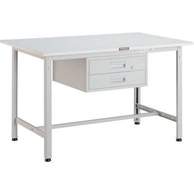 トラスコ中山 TRUSCO 軽荷重作業台(300kg)AE型 900X600XH740 2段引出付 ホワイト色 AE-0960F2 W 1台（直送品）
