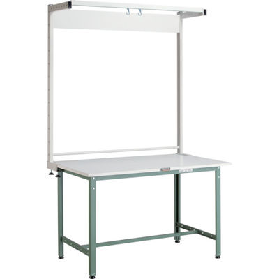 TRUSCO 軽荷重作業台(300kg)AE型 900X600XH1948(全高) ツールハンガー付 グリーン色 AE-0960THN 1台（直送品）