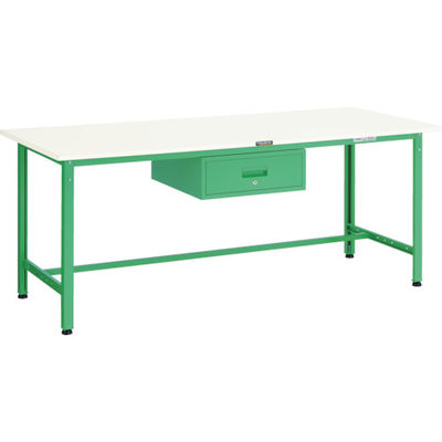 TRUSCO 軽荷重作業台(300kg)AE型 1800X750XH740 1段引出付 ヤンググリーン色 AE-1800F1 YG 1台（直送品）