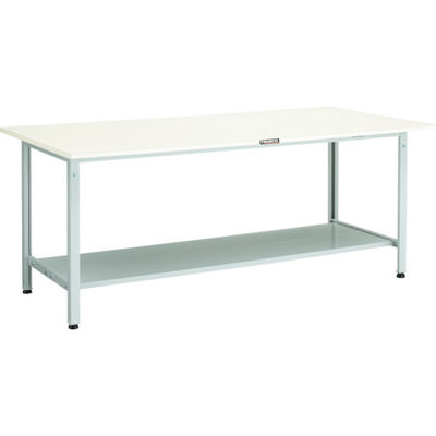 TRUSCO 軽荷重作業台(300kg)AE型 1800X900XH740 下棚2枚付 ホワイト色 AE-1809LT2 W 1台（直送品）