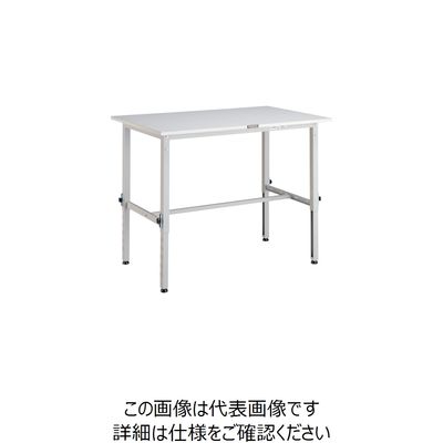 TRUSCO 軽荷重作業台高さ調節式(150kg)AEM型 900X750XH650~950 基本タイプ ホワイト色 AEM-0975 W（直送品）