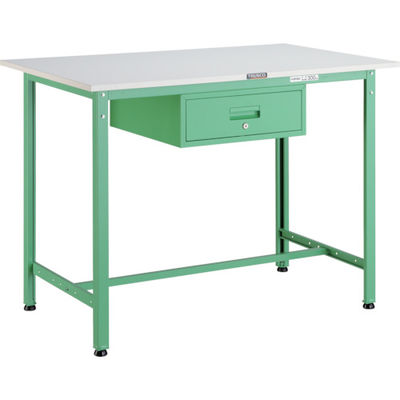 TRUSCO 軽荷重立作業台(300kg)HAE型 900X600XH900 1段引出付 ヤンググリーン色 HAE-0960F1 YG 1台（直送品）