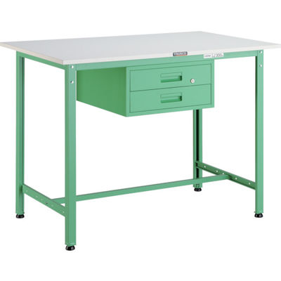 TRUSCO 軽荷重立作業台(300kg)HAE型 900X600XH900 2段引出付 ヤンググリーン色 HAE-0960F2 YG 1台（直送品）