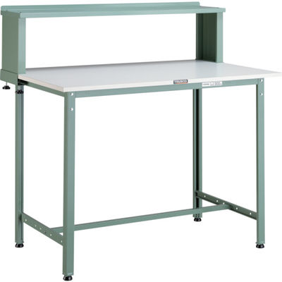 TRUSCO 軽荷重立作業台(300kg)HAE型 900X600XH1204(全高) 上棚付 グリーン色 HAE-0960YURB 1台（直送品）