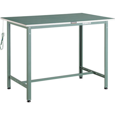 TRUSCO 軽荷重立作業台(300kg)HAE型 1200X750XH902 帯電防止マット張り グリーン色 HAE-1200D 1台（直送品）