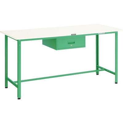 TRUSCO 軽荷重立作業台(300kg)HAE型 1800X750XH900 1段引出付 ヤンググリーン色 HAE-1800F1 YG（直送品）
