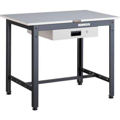 TRUSCO 軽荷重作業台(400kg)LEW型 900X600XH740 薄型1段引出付 ダークグレー色 LEWR-0960UDK1 1台（直送品）