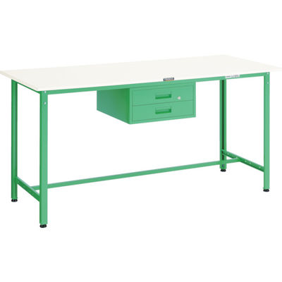 TRUSCO 軽荷重立作業台(300kg)HAE型 1800X900XH900 2段引出付 ヤンググリーン色 HRAE-1809F2 YG（直送品）