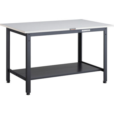 TRUSCO 軽荷重作業台(400kg)LEW型 900X600XH740 下棚2枚付 ダークグレー色 LEWP-0960LT2 1台（直送品）
