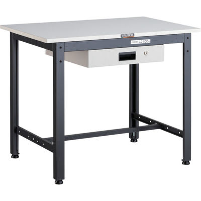 TRUSCO 軽荷重作業台(400kg)LEW型 900X600XH740 薄型1段引出付 ダークグレー色 LEWP-0960UDK1 1台（直送品）
