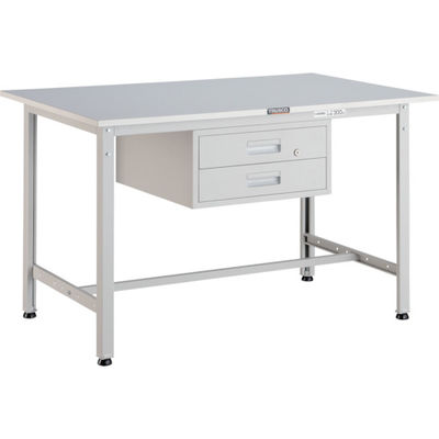 TRUSCO 軽荷重作業台(300kg)AE型 900X600XH740 2段引出付 ホワイト色 RAE-0960F2 W 1台（直送品）