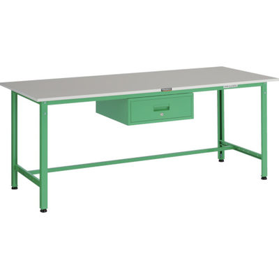 TRUSCO 軽荷重作業台(300kg)AE型 1800X750XH740 1段引出付 ヤンググリーン色 RAE-1800F1 YG 1台（直送品）