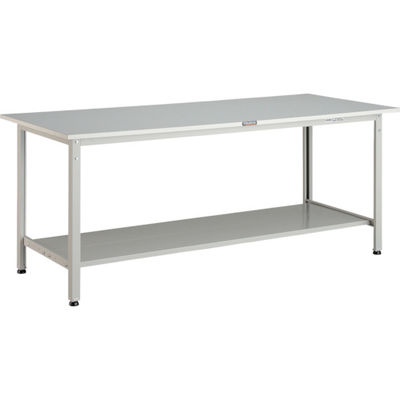 TRUSCO 軽荷重作業台(300kg)AE型 1800X900XH740 下棚2枚付 ホワイト色 RAE-1809LT2 W 1台（直送品）