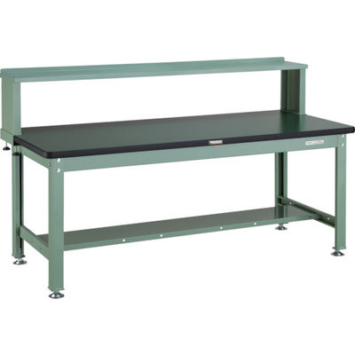 TRUSCO 中荷重作業台(2000kg)DW型 1800X750XH1044(全高) 上棚付 グリーン色 RDW-1800YURB 1台（直送品）