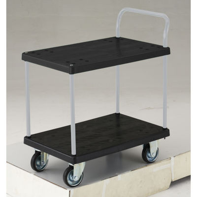 トラスコ中山 TRUSCO 導電性グランカート(樹脂) 2段片袖 800×535 均等荷重300kg TP-D804 1台 489-3379（直送品）