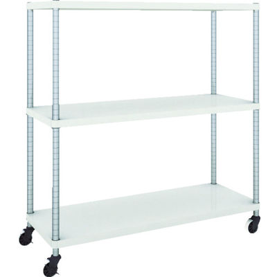 TRUSCO フェニックスラック 1200X450 3段 U車輪付 W色 抗菌粉体塗装 PER-4443-U125-W 1台(1個)（直送品）
