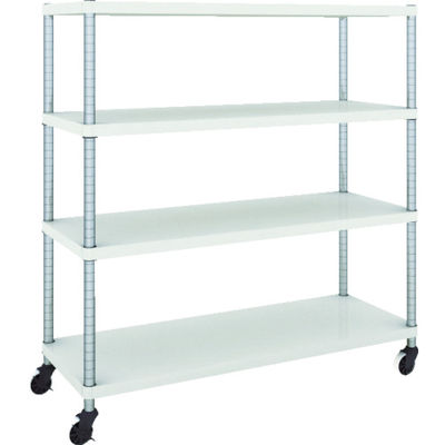 TRUSCO フェニックスラック 1200X450 4段 U車輪付 W色 抗菌粉体塗装 PER-4444-U125-W 1台(1個)（直送品）