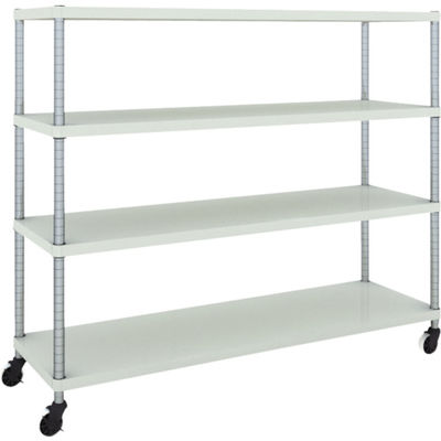 TRUSCO フェニックスラック 1500X450 4段 U車輪付 W色 抗菌粉体塗装 PER-4544-U125-W 1台(1個)（直送品）