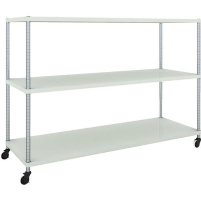 TRUSCO フェニックスラック 1800X600 3段 U車輪付 W色 抗菌粉体塗装 PER-4663-U125-W 1台(1個)（直送品）