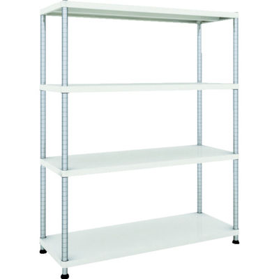 TRUSCO スチールラック フェニックスラック 1200X450 4段 W色 抗菌粉体塗装 PER-5444-W 1台(1個)（直送品）