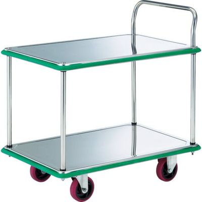 トラスコ中山 TRUSCO オールSUS製運搬車 片袖2段型 915X615 省音ウレタン車 SUS-304NU 1台 485-4772（直送品）