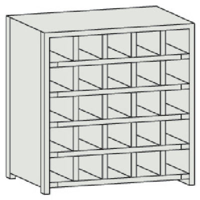 トラスコ中山 TRUSCO スチール製区分棚 KB型 コボレ止め付 W875×D250×H925 5列5段 KB-5053 1台(1個)（直送品）