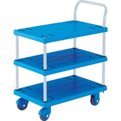 トラスコ中山 TRUSCO 樹脂台車 グランカート サイレント 3段片袖 800X535 TP-X805 1台 489-3735（直送品）
