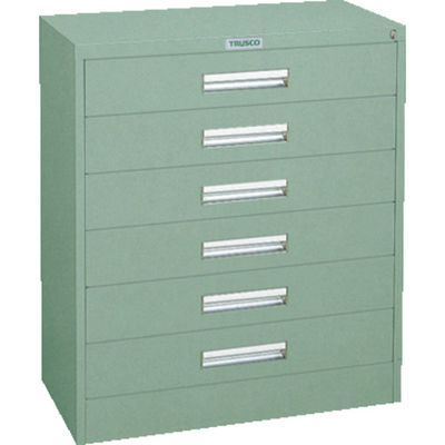 トラスコ中山 TRUSCO VR型キャビネット 767X500XH880 6段 グリーン色 VR-L6W 1台(1個) 502-0948（直送品）