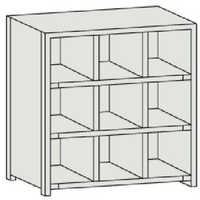 トラスコ中山 TRUSCO スチール製区分棚 KB型 コボレ止め付 889X264XH927 3列3段 KB-3033 1台(1個)（直送品）