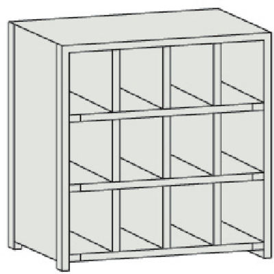 トラスコ中山 TRUSCO スチール製区分棚 KB型 コボレ止め付 889X264XH927 4列3段 KB-4033 1台(1個)（直送品）