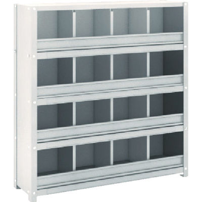 トラスコ中山 TRUSCO スチール製区分棚 KCーM型 前当り付 875X250XH925 4列4段 KC-4043M 1台(1個)（直送品）